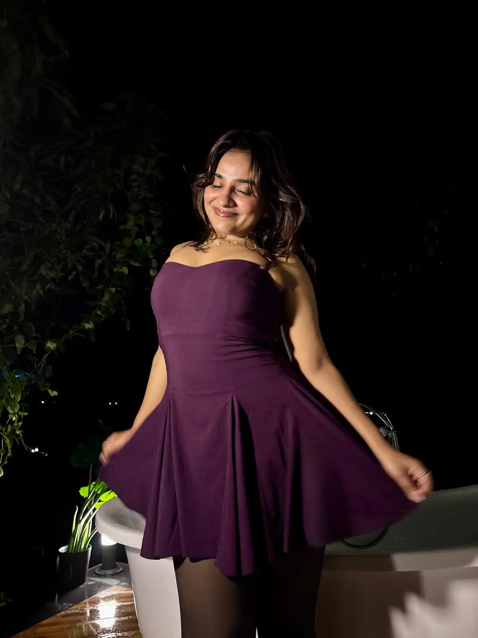 PLUM FIT AND FLARE