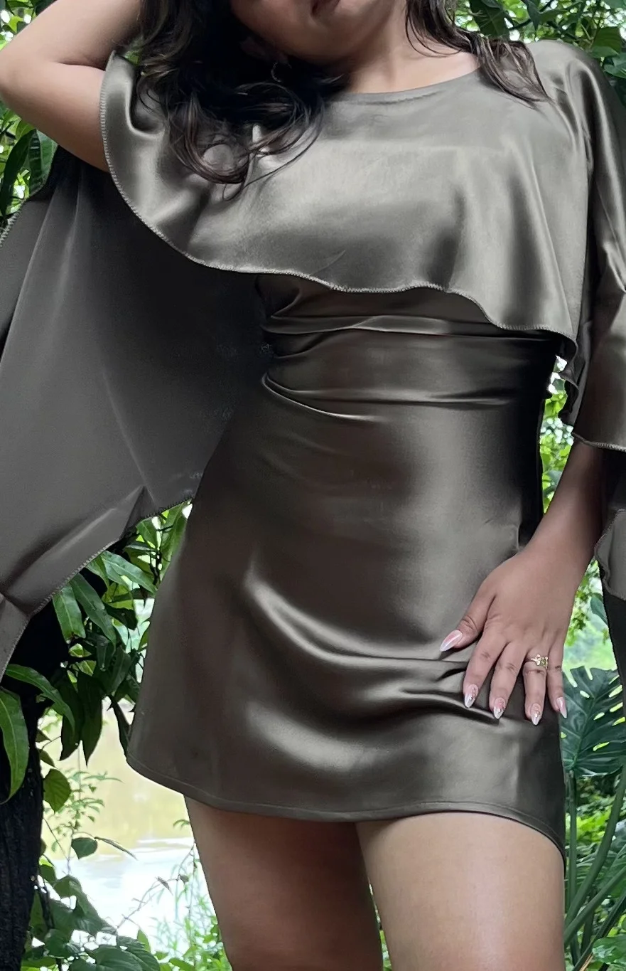 Satin Cape Dress
