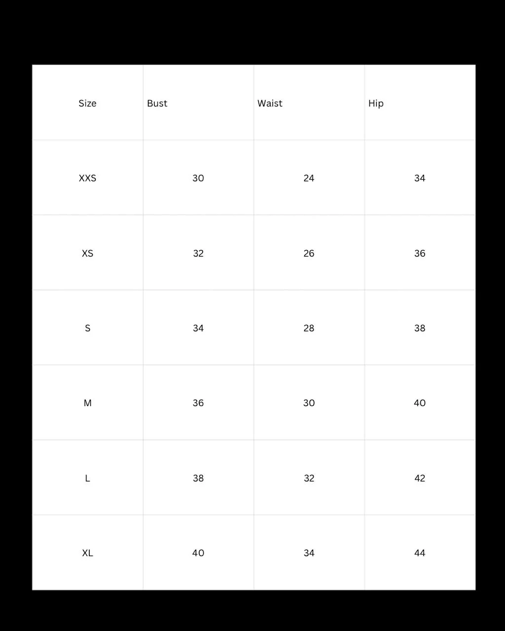 Size Chart